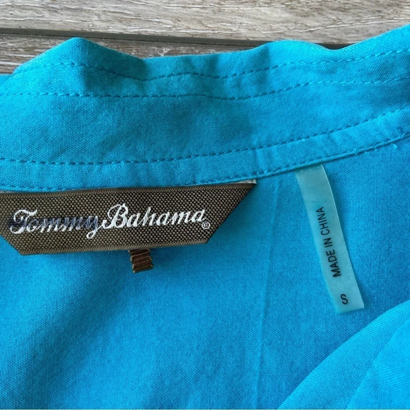 Tommy Bahama Embroidered Chest Pockets Pure  Silk Button Down Shirt - Picture 6 of 13